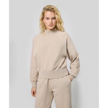 Champion 117637-MS016 Bej Vintage Wash Mock Turtle Neck Long Sleeves Sweatshirt Kadın Sweatshirt