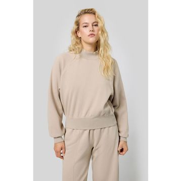 Champion 117637-MS016 Bej Vintage Wash Mock Turtle Neck Long Sleeves Sweatshirt Kadın Sweatshirt