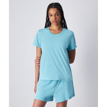 Champion 117728-BS184 Mineral Dye SS Tee Mavi Kadın T-Shirt