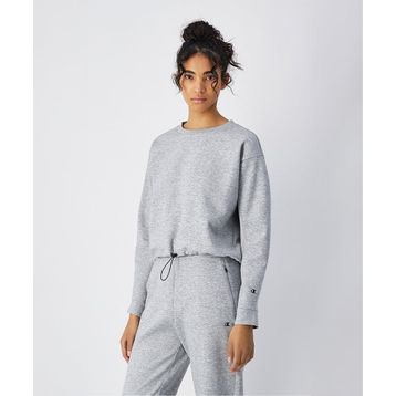 Champion 117842-EM021 C-Tech Crewneck Gri Kadın Sweatshirt