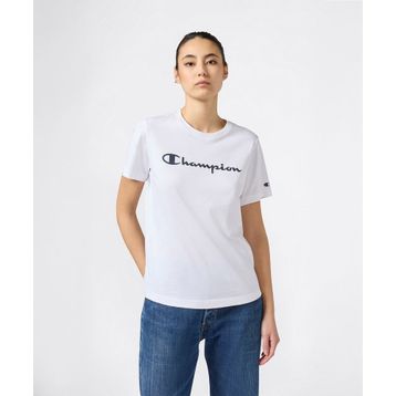 Champion 118428-WW001 Beyaz Script Shop Short-Sleeve Tee Kadın T-Shirt