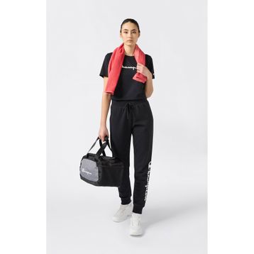 Champion 118429-KK001 Siyah Script Shop Rib Cuff Pants Kadın Eşofman Altı