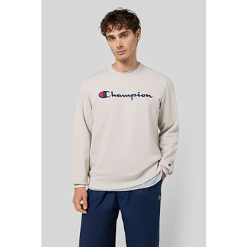 Champion 220254-ES057 Script Shop Crewneck Bej Erkek Sweatshirt