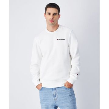 Champion 220259-WW001 Script Shop Crewneck Beyaz Erkek Sweatshirt