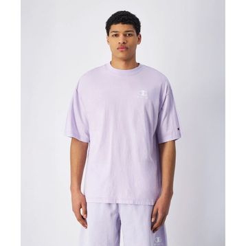 Champion 221257-VS101 Icons Plush Wash Crewneck Mor Erkek T-Shirt