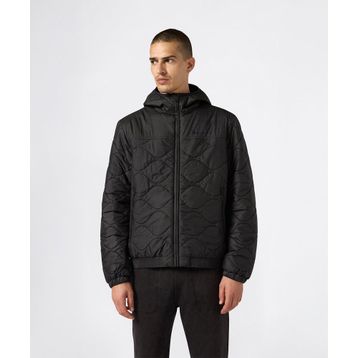 Champion 221556-KK001 Siyah Hooded Jacket Erkek Outdoor Mont