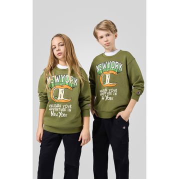 Champion 306909-GS573 Play With Graphics Crewneck Yeşil Unisex Çocuk Sweatshirt