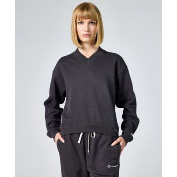 Champion E10007-ES503 Eco Future Crewneck Croptop Siyah Kadın Sweatshirt