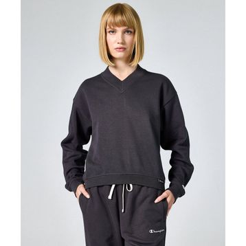 Champion E10007-ES503 Eco Future Crewneck Croptop Siyah Kadın Sweatshirt
