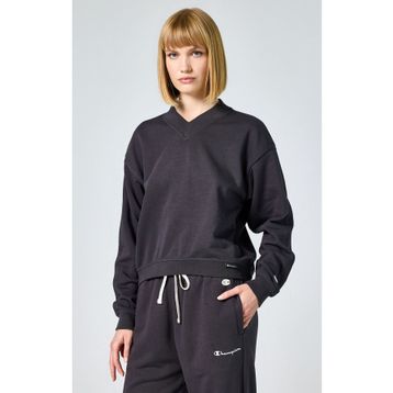 Champion E10007-ES503 Eco Future Crewneck Croptop Siyah Kadın Sweatshirt
