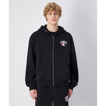 Champion Street Varsity Hooded Full Zip Sweatshirt 221193-KK001 Siyah Erkek Sweatshirt