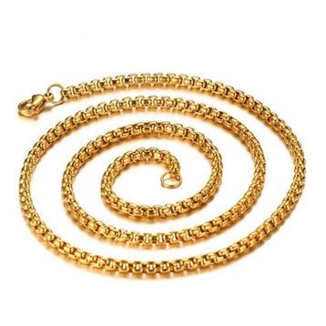 Chavin DS50 Gold Sarı 60 cm 3 mm Erkek Çelik Zincir