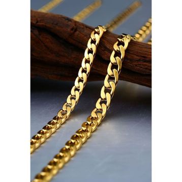 Chavin DU15-7 Figaro Yassı 60 cm 7 mm Çelik Erkek Zincir