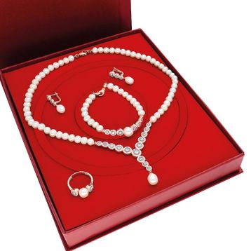 Chavin DZ42 Rose İnci Gümüş Set