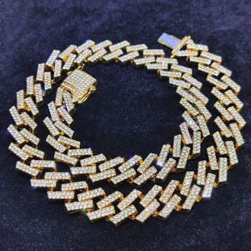 Chavin EU78SR 15 mm Gold Kalın 60 cm Taşlı Alloy Erkek Zincir