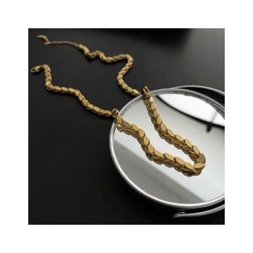 Chavin EV05SR Gold Parlak 316L Çelik Halep Zincir Kadın Kolye