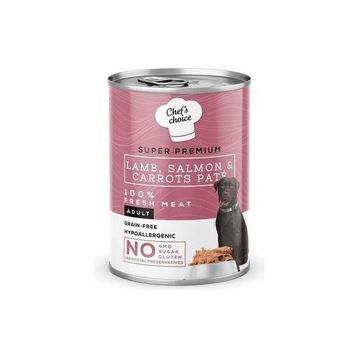 Chef's Choice 400 gr Tahılsız Kuzu Somon ve Havuçlu Ezme Köpek Konservesi