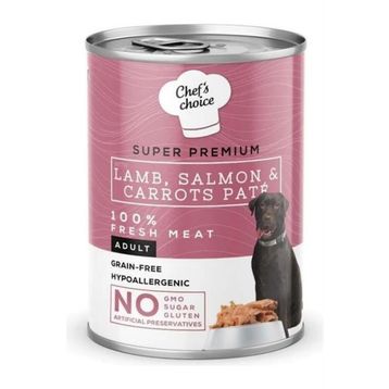 Chef's Choice 400 gr Tahılsız Kuzu Somon ve Havuçlu Ezme Köpek Konservesi