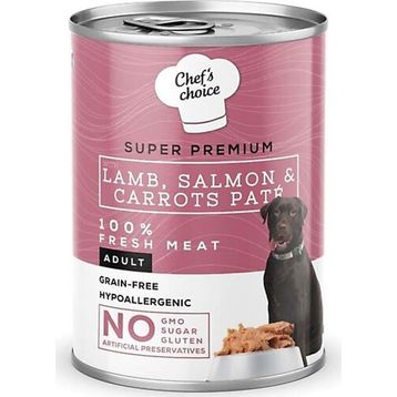 Chef's Choice Tahılsız Kuzu Somon ve Havuçlu Ezme 400 gr Konserve Köpek Maması