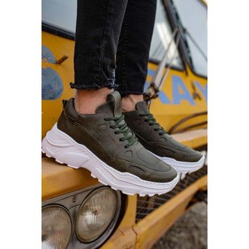 Chekich CH089 Cbt Low Top Lace Up Haki Erkek Günlük Ayakkabı