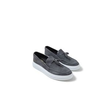 Chekich CH127 Cbt Loafer-X Antrasit Renk Kalın Taban Loafer Model Erkek Klasik Ayakkabı