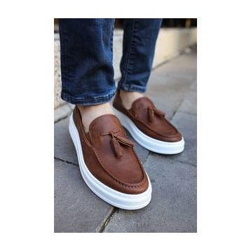Chekich CH127 Cbt Loafer-X Taba Renk Kalın Taban Loafer Model Erkek Klasik Ayakkabı