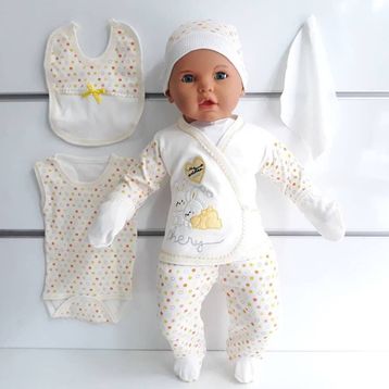 Chery Sarı 7'li Bebek Hastane Çıkış Seti