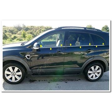 Chevrolet Captiva Paslanmaz Çelik 6 Parça Krom Cam Çıtası