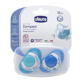 Chicco 12+ Ay Physio Compact Silikon Emzik Mavi