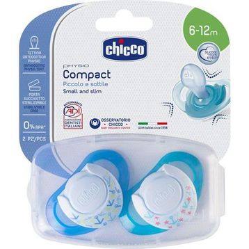 Chicco 12+ Ay Physio Compact Silikon Emzik Mavi