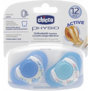 Chicco 2 li 12+ Ay Physio Active Kauçuk Emzik Mavi