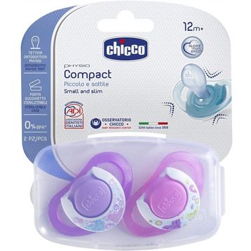 Chicco 2 li 12+ Ay Physio Compact Kız Silikon Emzik