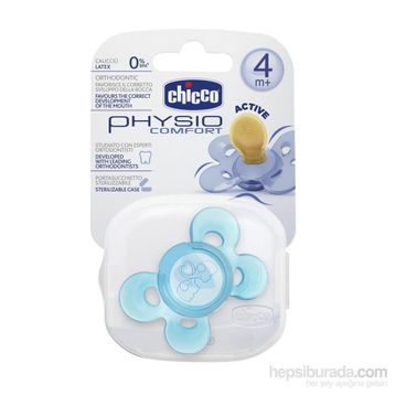 Chicco 2 li 4+ Ay Physio Kauçuk Emzik Mavi