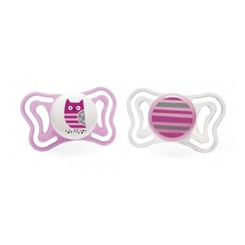 Chicco 2 li 6-16 Ay Physio Light Silikon Kız Emzik