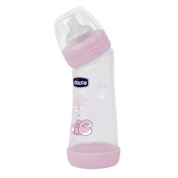 Chicco Açılı Silikon 250 ml Kız PP Biberon