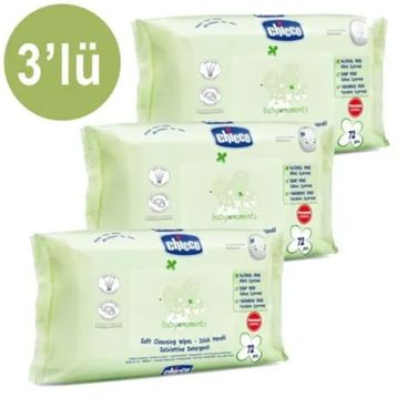 Chicco Baby Moments 3'lü Temizleme Mendili