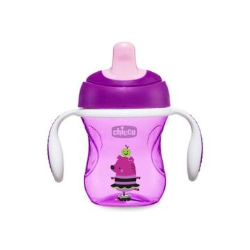 Chicco CHICCO-8058664081325 Chicco Yarı Yumuşak Uçlu Eğitici Bardak 6ay+ Kız