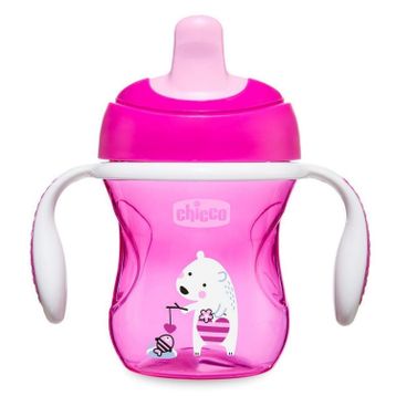 Chicco CHICCO-8058664081325 Chicco Yarı Yumuşak Uçlu Eğitici Bardak 6ay+ Kız