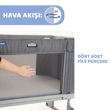 Chicco Next2Me Forever Moon Grey Anne Yanı Beşik