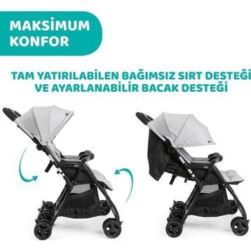 Chicco Ohlala 2 Twin Ultra Hafif İkiz Bebek Arabası Silver Cat