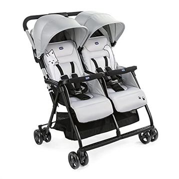 Chicco Ohlala 2 Twin Ultra Hafif İkiz Bebek Arabası Silver Cat