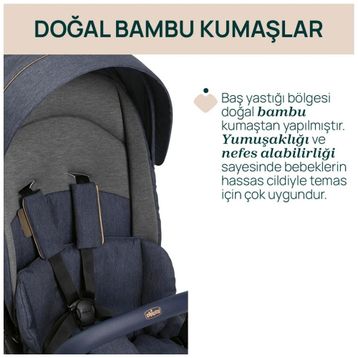 Chicco One4Ever Lounge Koyu Lacivert Çift Yönlü Kolay Katlanabilen Kabin Bebek Arabası
