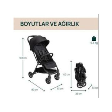 Chicco Urbino Black Hafif Tek Elle Katlanır Kabin Boy Bebek Arabası