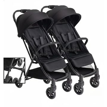 Chicco Urbino Black Hafif Tek Elle Katlanır Kabin Boy İkiz Bebek Arabası