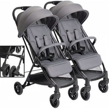 Chicco Urbino Black Hafif Tek Elle Katlanır Kabin Boy İkiz Bebek Arabası