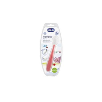 Chicco Yumuşak Silikon 6 Ay Kırmızı Kaşık