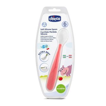 Chicco Yumuşak Silikon 6 Ay Kırmızı Kaşık