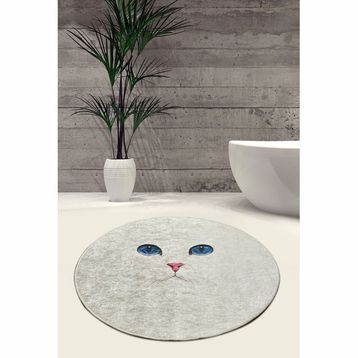 Chilai Home 8682125926124 Blue Eyes Dijital Çap 100 cm Banyo Halısı