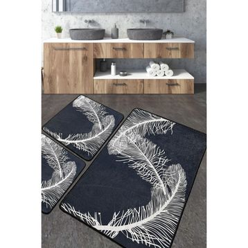 Chilai Home Alisan Djt 3'lü Set Yıkanabilir Kaymaz Taban Banyo Halısı