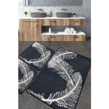 Chilai Home Alisan Djt 3'lü Set Yıkanabilir Kaymaz Taban Banyo Halısı